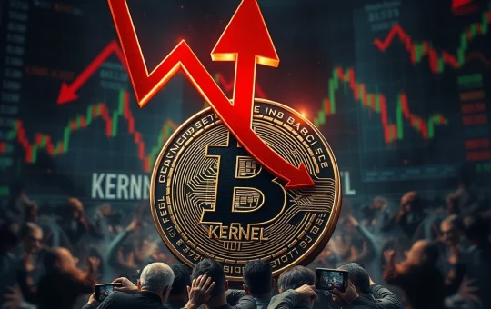 Dramatic KERNEL cryptocurrency crash with steep red downward trend