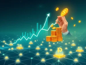 Visualizing LOKA's dramatic crypto surge driven by institutional interest and new product launches.