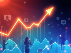 Chart showing the LOKA crypto surge, illustrating how influencer marketing and social media hype drive rapid cryptocurrency price increases.