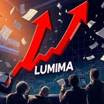 Dramatic LUMIA crash showing extreme cryptocurrency volatility and regulatory impact