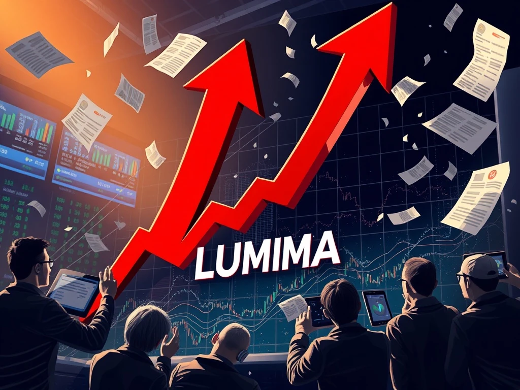 Dramatic LUMIA crash showing extreme cryptocurrency volatility and regulatory impact