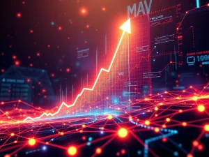 A vibrant chart showing MAV's dramatic crypto surge, illustrating the impact of institutional adoption and enhanced liquidity.