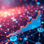 Visual representation of MAV token's dramatic crypto surge, showing growth charts and strategic network connections.