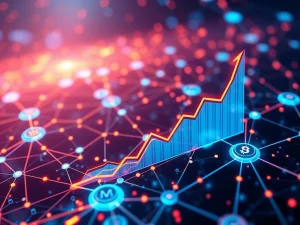 Visual representation of MAV token's dramatic crypto surge, showing growth charts and strategic network connections.
