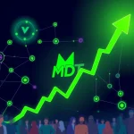 An illustrative representation of MDT token's explosive 964% cryptocurrency surge, highlighting its groundbreaking blockchain developments and market impact.