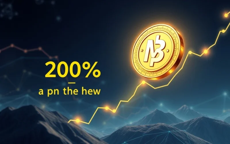 A visual representation of the Mutuum Finance Presale showing a MUTM Token rising on a chart, symbolizing its imminent price surge and investor interest.