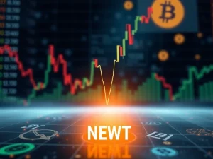 A visual representation of the NEWT token's dramatic price drop, highlighting extreme crypto volatility in the market.