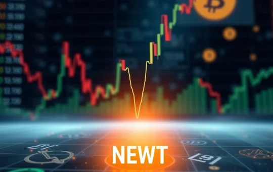 A visual representation of the NEWT token's dramatic price drop, highlighting extreme crypto volatility in the market.