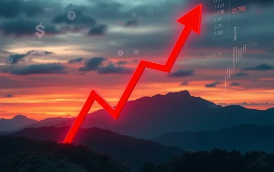 A steep red arrow on a digital chart illustrating the shocking NFP price drop and significant crypto volatility.