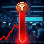 Dramatic NFP token price collapse shown on crashing cryptocurrency market graph