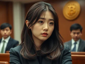 K-pop star Park Gyuri embroiled in a courtroom drama, reflecting the serious **Park Gyuri crypto fraud** allegations surrounding Pica Coin.