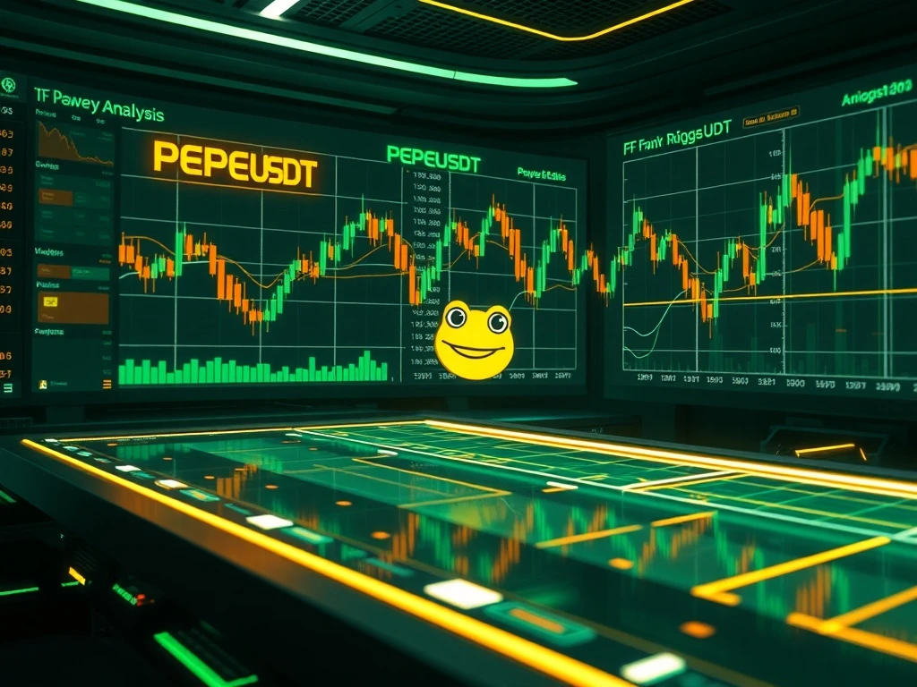 Charts showing Pepe price analysis with key technical indicators, signaling potential PEPEUSDT market shifts.