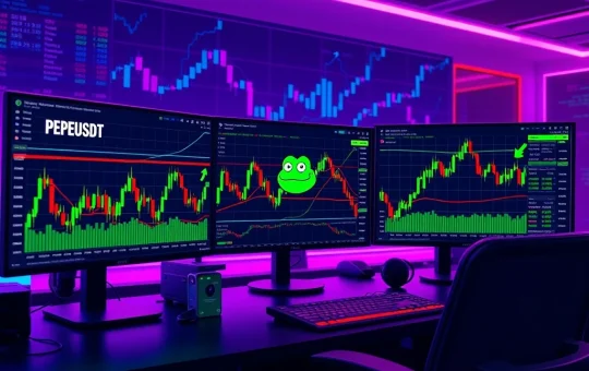A crypto trader analyzing PEPEUSDT charts, highlighting key support, resistance, and technical signals for Pepe price analysis.