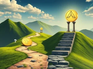 Visualizing the contrasting performance of Pi Coin's plummet and Cardano (ADA)'s surge in the cryptocurrency market.
