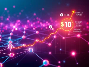 Visualizing Polkadot's remarkable growth with the JAM upgrade, depicting increased TVL and the journey towards a $10 DOT price target.