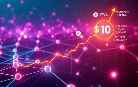 Visualizing Polkadot's remarkable growth with the JAM upgrade, depicting increased TVL and the journey towards a $10 DOT price target.