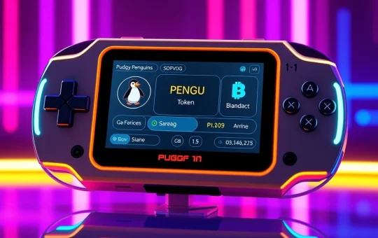 Pudgy Penguins PSG1 console showcasing Web3 gaming and PENGU token integration
