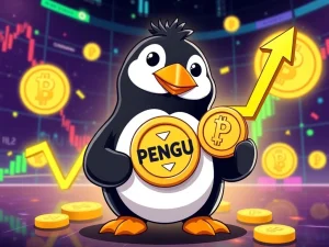 Pudgy Penguins token PENGU surges in the crypto market alongside Dogecoin news