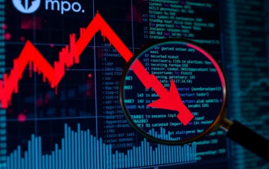 A graph illustrating the PUMP token price drop and volume decline, symbolizing market speculation around Pump.fun's incentive program.