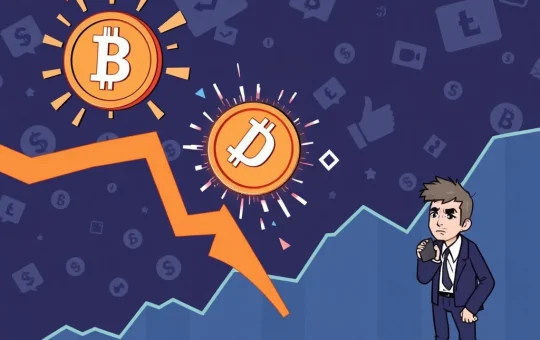 A graphic depicting PUMP token's dramatic fall, illustrating crypto market cap decline and meme coin volatility.