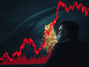 A visual representation of the PUMP token chart showing a sharp decline due to whale dumping.