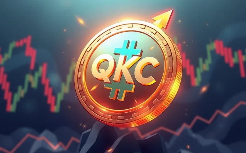 QKC cryptocurrency coin surging amid volatile market charts