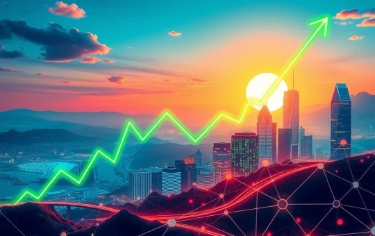 A vibrant chart illustrating RAY token's remarkable 578% crypto surge, driven by significant institutional adoption and new product launches.