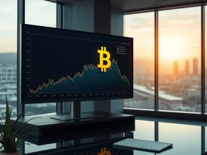 A corporate executive reviewing charts showing Refine Group's strategic Bitcoin treasury allocation, highlighting corporate Bitcoin adoption.