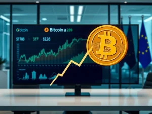A visual representation of corporate finance meeting digital assets, highlighting the trend of corporate Bitcoin adoption in Europe.