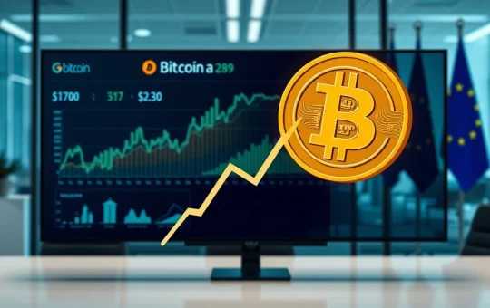 A visual representation of corporate finance meeting digital assets, highlighting the trend of corporate Bitcoin adoption in Europe.