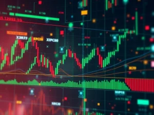 Ripple XRPUSDT price chart with technical indicators showing bearish momentum and key support levels.