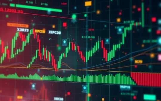 Ripple XRPUSDT price chart with technical indicators showing bearish momentum and key support levels.