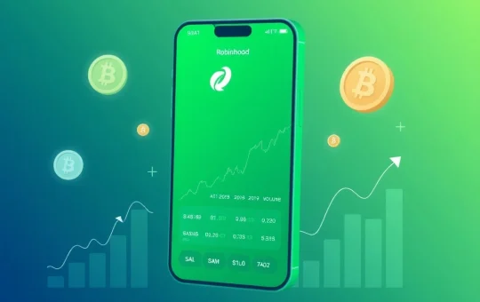 Robinhood app showcasing crypto expansion and trading volume surge