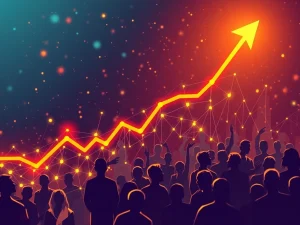 A vibrant chart illustrating SAHARA crypto's remarkable growth, symbolizing the impact of its recent network upgrade and community expansion.