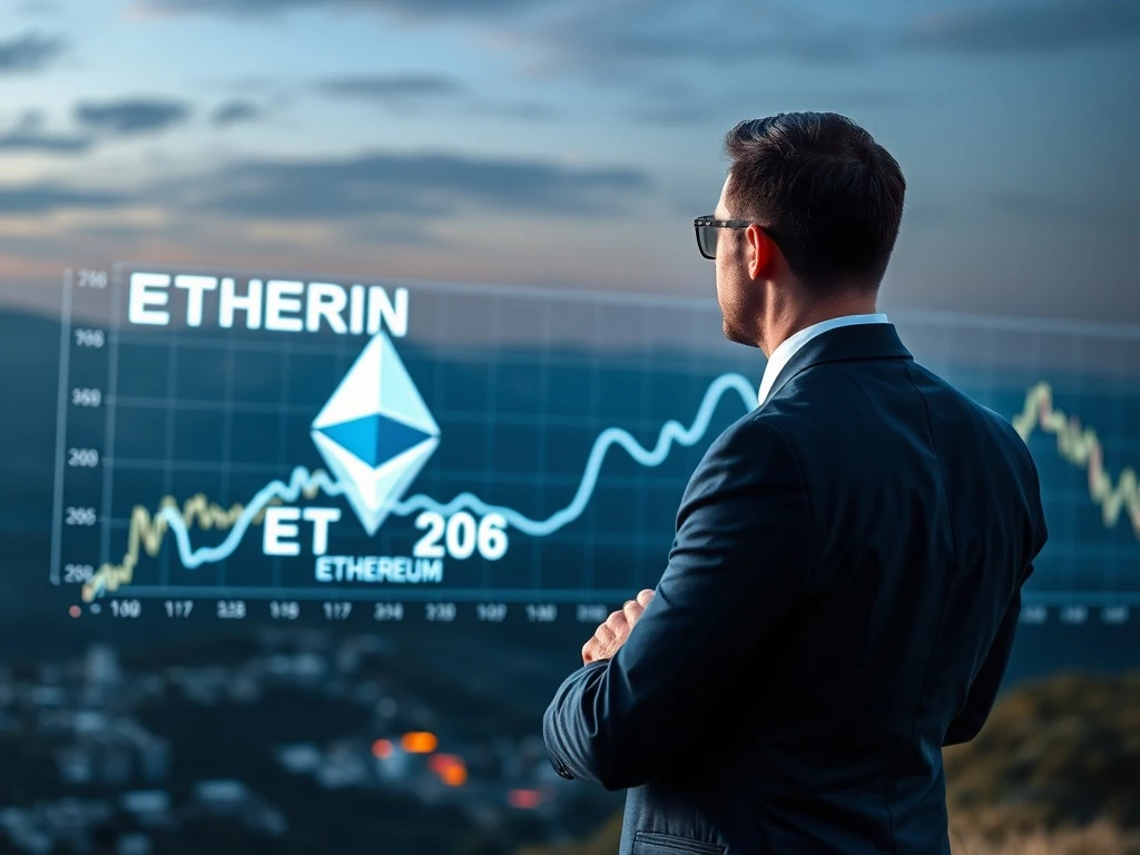 SharpLink Gaming executive stands before a screen displaying their significant ETH holdings, highlighting their strategic Ethereum treasury growth.