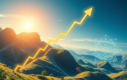 A chart showing a massive +444.78% SIGN crypto price surge, illustrating significant market movement.