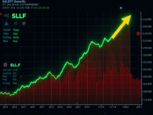 Chart showing SLF crypto's sudden price surge amidst market volatility, highlighting the contrast between short-term gains and long-term decline.