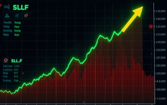 Chart showing SLF crypto's sudden price surge amidst market volatility, highlighting the contrast between short-term gains and long-term decline.