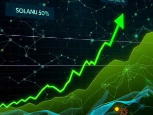 Chart displaying BONK price surge on Solana, highlighting market volatility and a key support level test for the meme token.