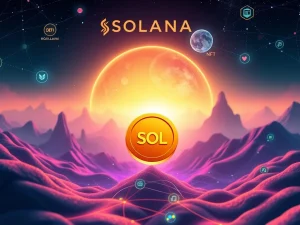 Solana blockchain with DeFi and NFT adoption driving demand for SOL