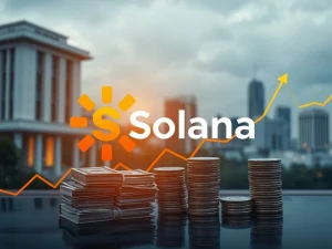 A chart showing significant Solana ETF inflows, symbolizing the growing institutional adoption of Solana.