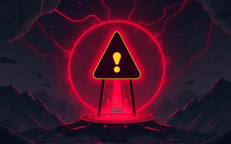 Warning sign over Solana's Rugproof Launchpad highlighting potential rug pull risks
