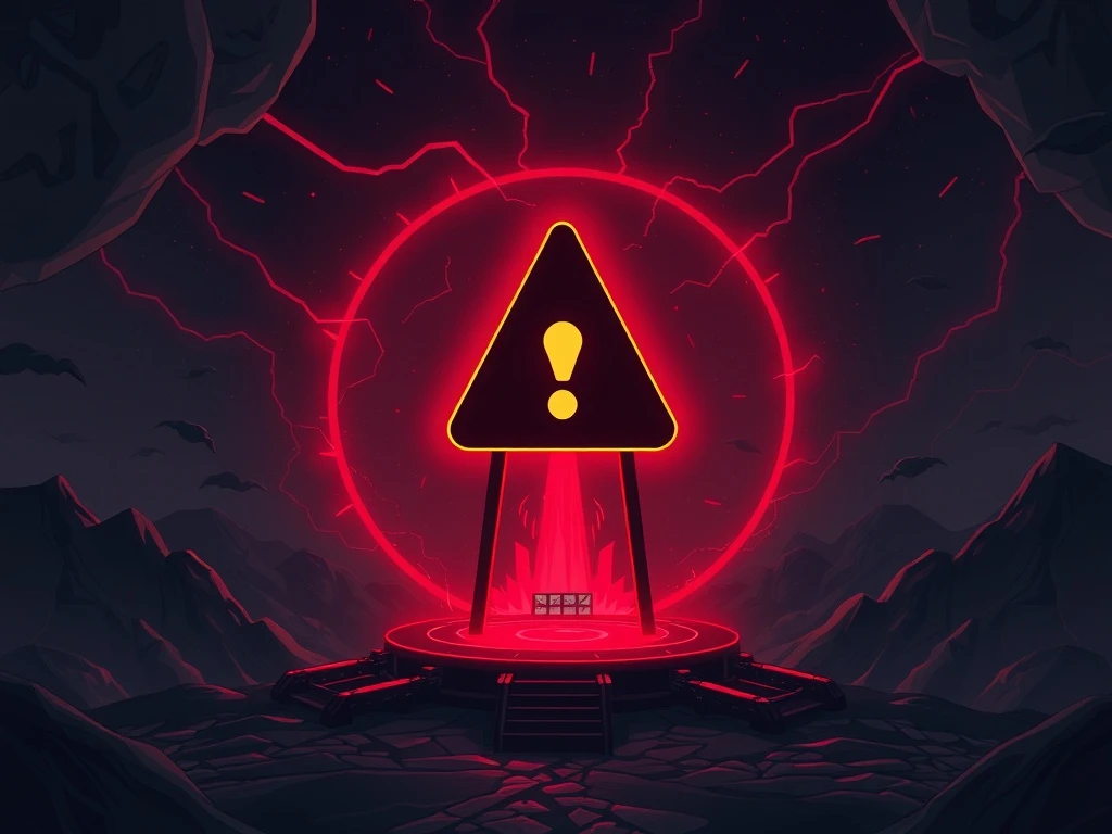 Warning sign over Solana's Rugproof Launchpad highlighting potential rug pull risks