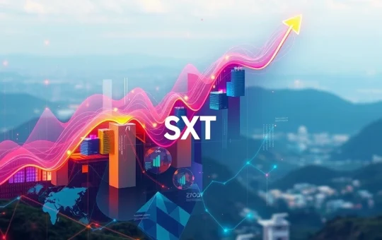 SXT crypto price chart showing a significant upward trend, illustrating its 7200% year-to-date momentum.