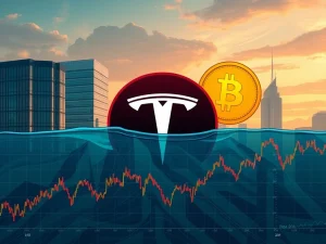 A visual metaphor for Tesla's Bitcoin strategy, highlighting the significant Bitcoin investment risks for corporate crypto holdings.