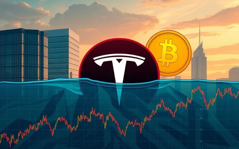 A visual metaphor for Tesla's Bitcoin strategy, highlighting the significant Bitcoin investment risks for corporate crypto holdings.