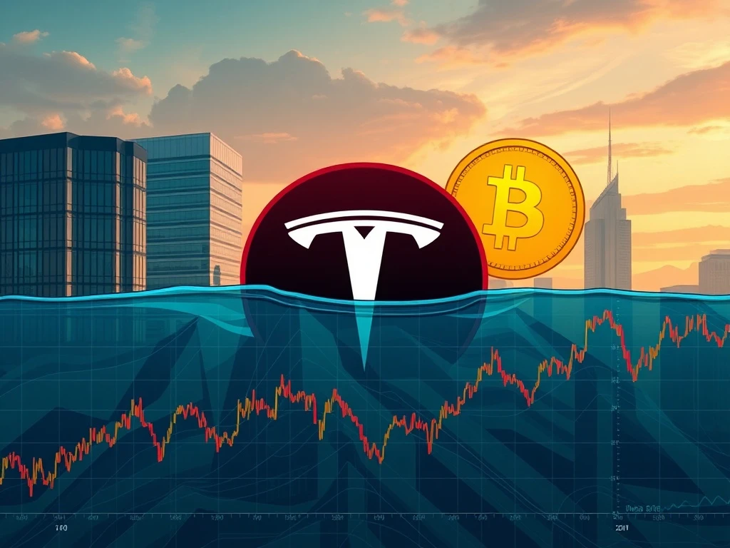 A visual metaphor for Tesla's Bitcoin strategy, highlighting the significant Bitcoin investment risks for corporate crypto holdings.