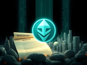 Tether's USDT stablecoin surging in the U.S. market, influenced by new stablecoin legislation.