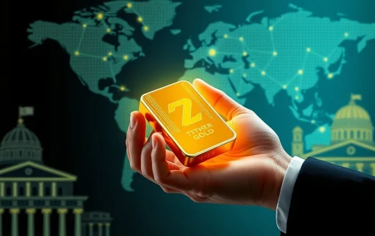 Tether Gold (XAUt) represented by a digital gold bar, symbolizing its role as a strategic gold investment for central banks and institutional investors.