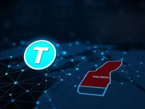 Illustrating Tether's crucial action freezing $1.6M USDT linked to terror financing, highlighting crypto compliance and security.